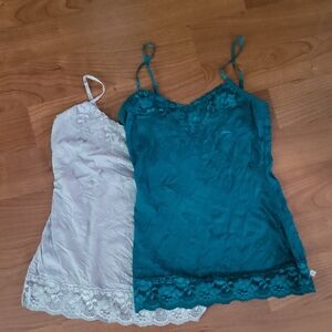 Maurices Teal and Silver Camisoles
